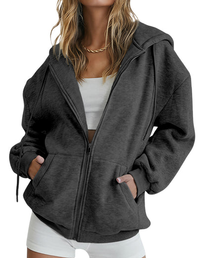 Curvvvy™ Strukturierte Bomberjacke mit Stehkragen, Tunnelzug und Reißverschluss