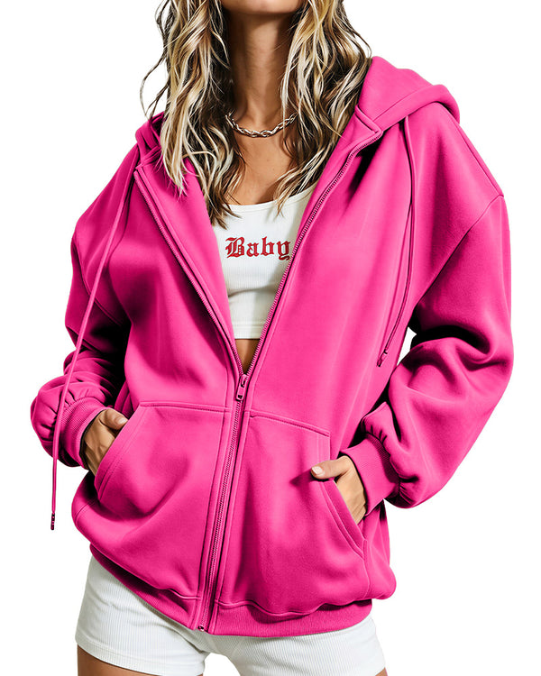 Curvvvy™ Strukturierte Bomberjacke mit Stehkragen, Tunnelzug und Reißverschluss