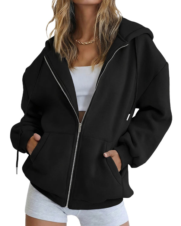 Curvvvy™ Strukturierte Bomberjacke mit Stehkragen, Tunnelzug und Reißverschluss