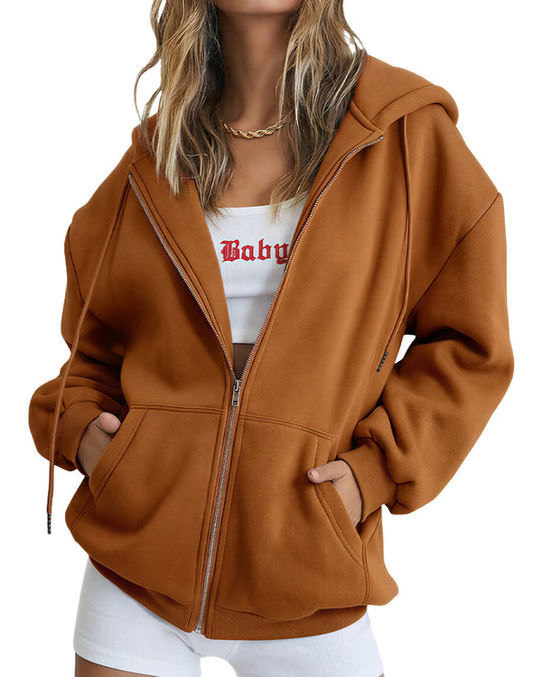 Curvvvy™ Strukturierte Bomberjacke mit Stehkragen, Tunnelzug und Reißverschluss