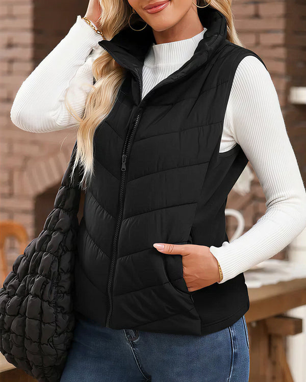 Curvvvy™ Strukturierte Bomberjacke mit Stehkragen, Tunnelzug und Reißverschluss