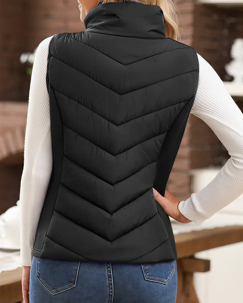 Curvvvy™ Strukturierte Bomberjacke mit Stehkragen, Tunnelzug und Reißverschluss