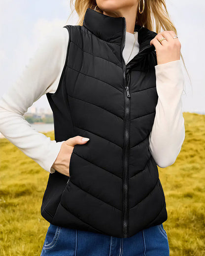 Curvvvy™ Strukturierte Bomberjacke mit Stehkragen, Tunnelzug und Reißverschluss
