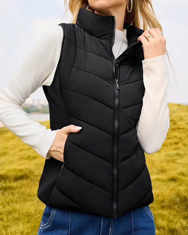 Curvvvy™ Strukturierte Bomberjacke mit Stehkragen, Tunnelzug und Reißverschluss