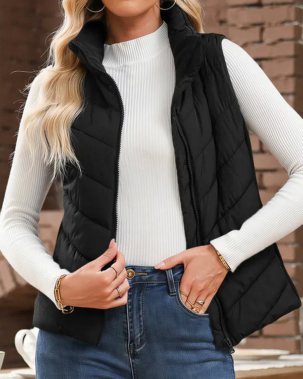 Curvvvy™ Strukturierte Bomberjacke mit Stehkragen, Tunnelzug und Reißverschluss