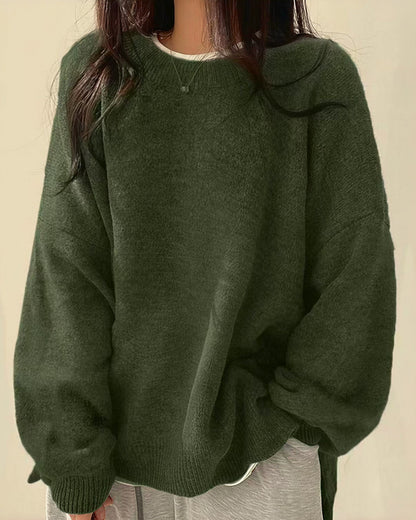 Curvvvy™ Oversized Crew Neck Knit Sweater