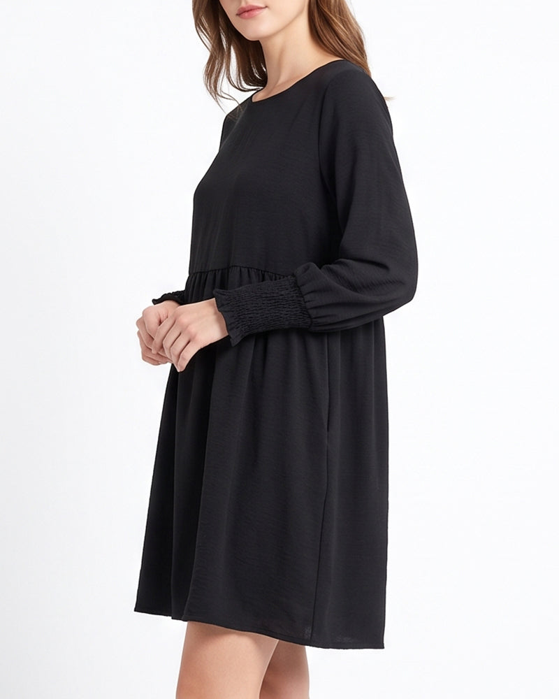 Curvvvy™ Smocked Sleeve Babydoll Mini Dress
