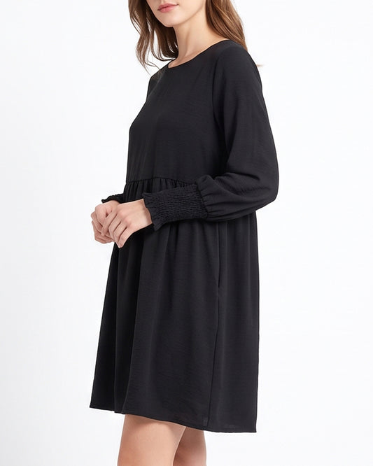 Curvvvy™ Figurbetontes Mini-Kleid mit Leopardenmuster und Trompetenärmeln