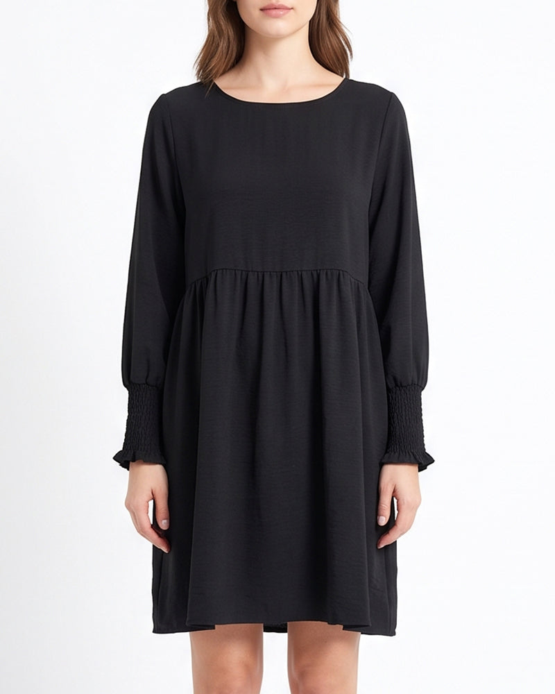 Curvvvy™ Smocked Sleeve Babydoll Mini Dress
