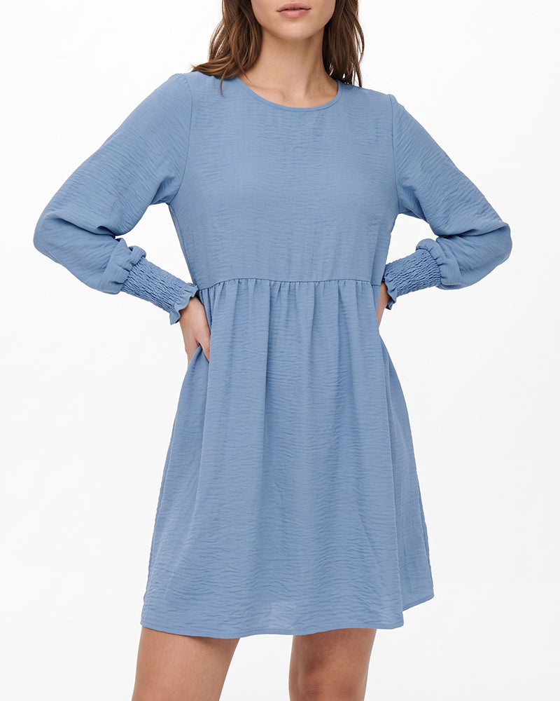 Curvvvy™ Smocked Sleeve Babydoll Mini Dress