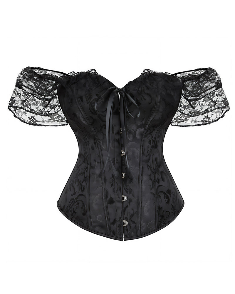 Curvvvy™ Leopard Spitzenkorsett Transparenter Mesh-Bustier
