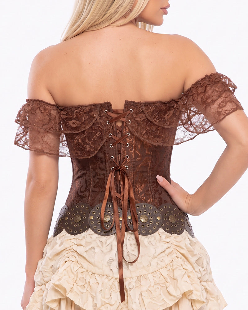 Curvvvy™ Leopard Spitzenkorsett Transparenter Mesh-Bustier
