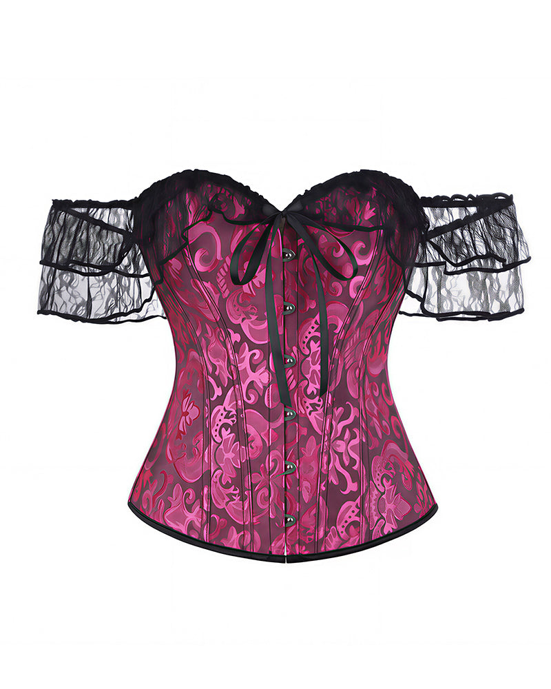 Curvvvy™ Leopard Spitzenkorsett Transparenter Mesh-Bustier