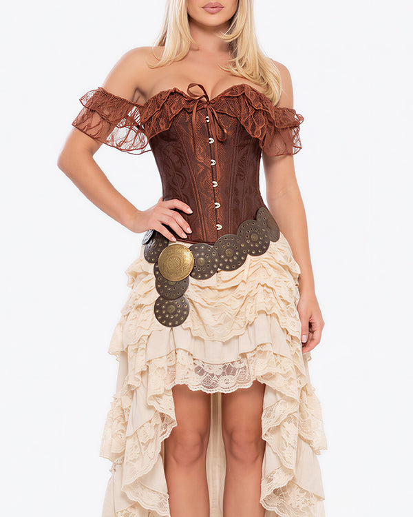Curvvvy™ Leopard Spitzenkorsett Transparenter Mesh-Bustier