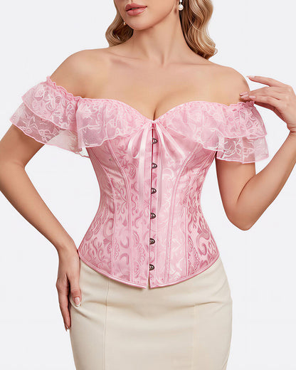 Curvvvy™ Leopard Spitzenkorsett Transparenter Mesh-Bustier