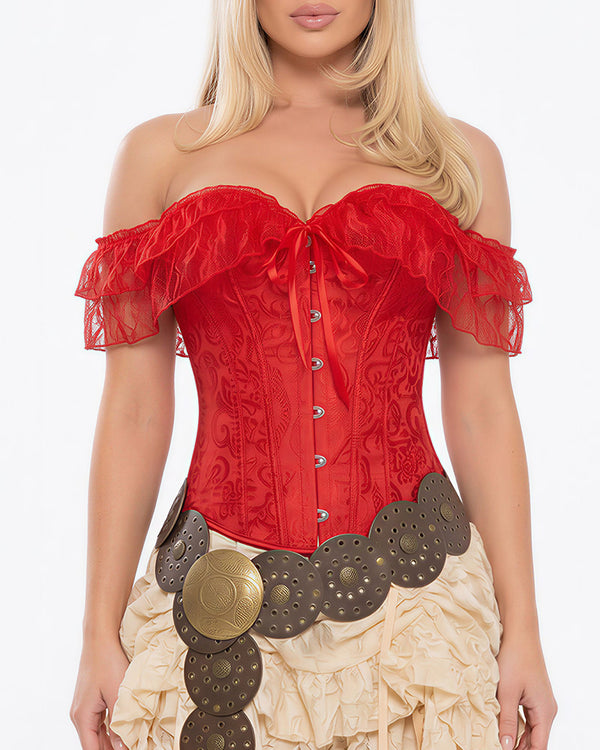 Curvvvy™ Leopard Spitzenkorsett Transparenter Mesh-Bustier