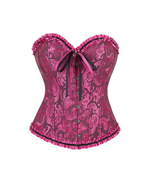 Curvvvy™ Bustier Corset in Pizzo Leopardato con Rete Trasparente