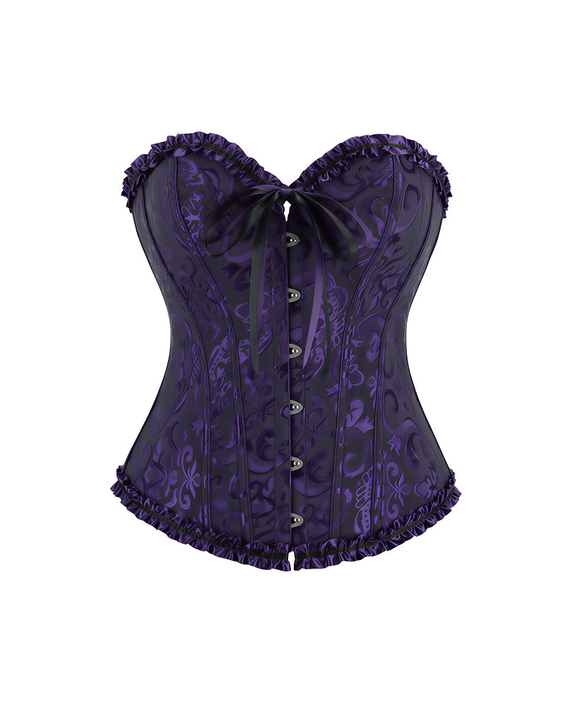 Curvvvy™ Bustier Corset in Pizzo Leopardato con Rete Trasparente