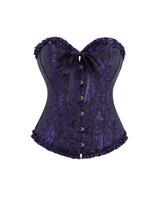 Curvvvy™ Bustier Corset in Pizzo Leopardato con Rete Trasparente