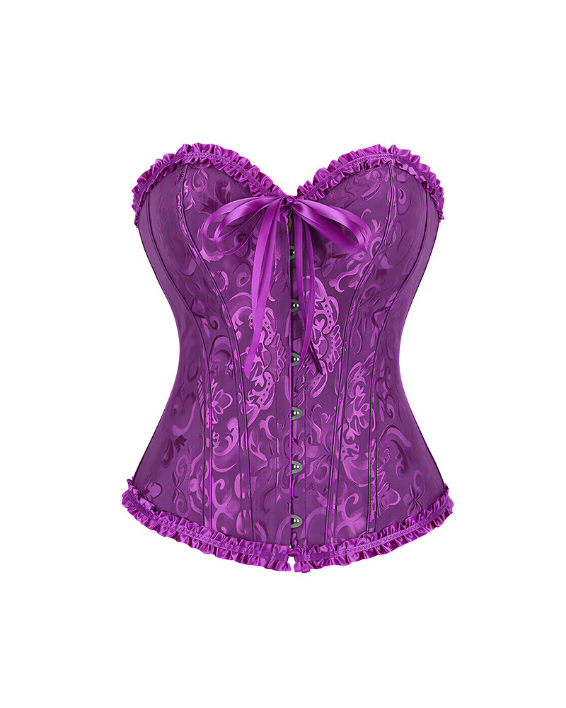 Curvvvy™ Bustier Corset in Pizzo Leopardato con Rete Trasparente