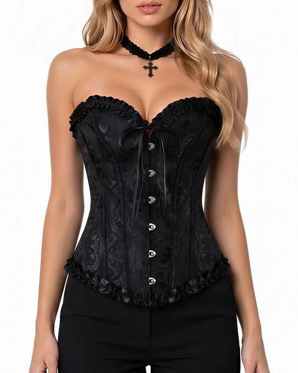 Curvvvy™ Bustier Corset in Pizzo Leopardato con Rete Trasparente