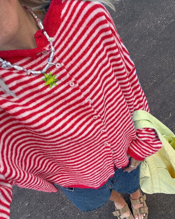 Curvvvy™ Retreat Striped Knit Cardigan