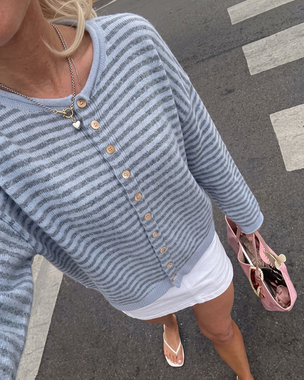 Curvvvy™ Retreat Striped Knit Cardigan