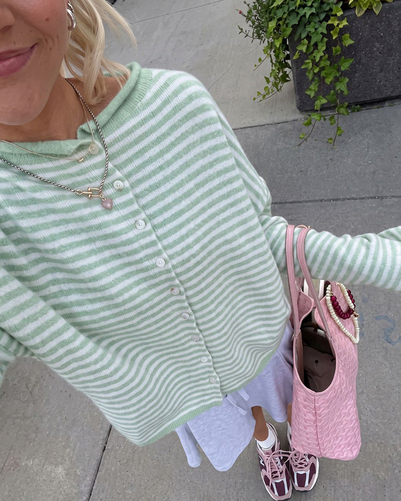 Curvvvy™ Retreat Striped Knit Cardigan