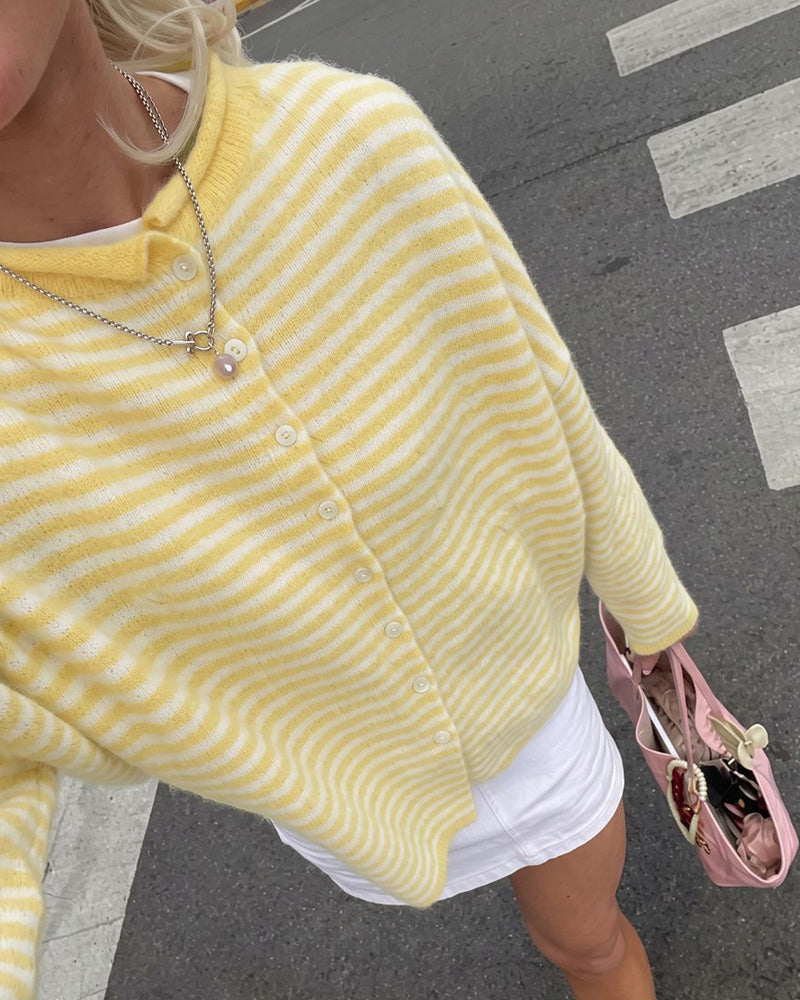 Curvvvy™ Retreat Striped Knit Cardigan