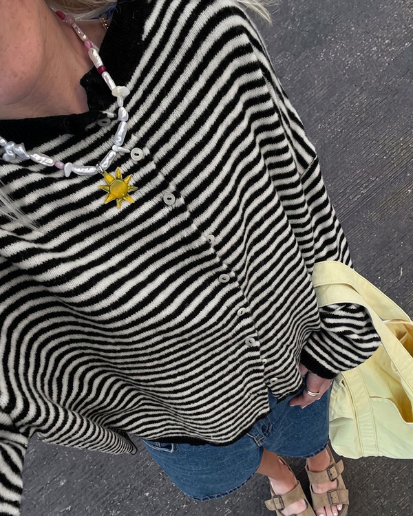 Curvvvy™ Retreat Striped Knit Cardigan