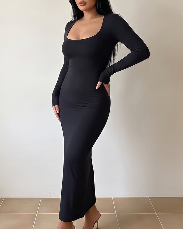 Curvvvy™ Vestido Camisero Maxi Vintage de Ante Sintético con Ribete de Encaje