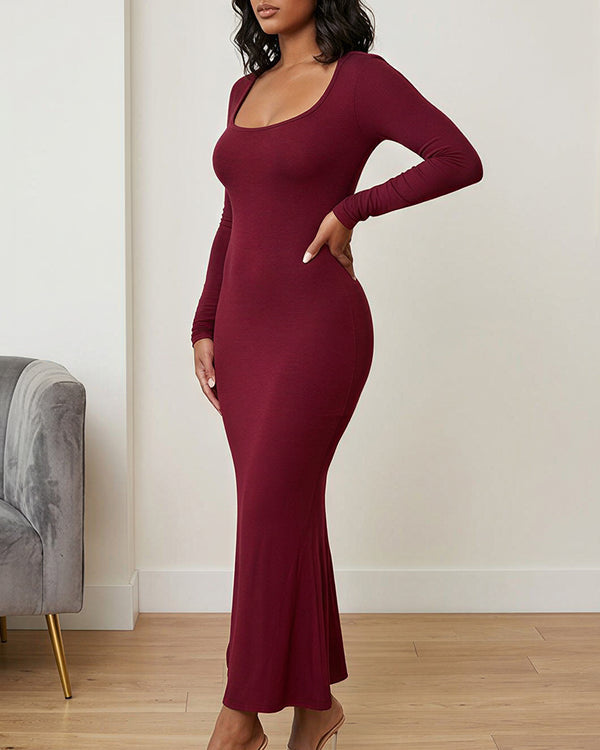 Curvvvy™ Vestido Camisero Maxi Vintage de Ante Sintético con Ribete de Encaje