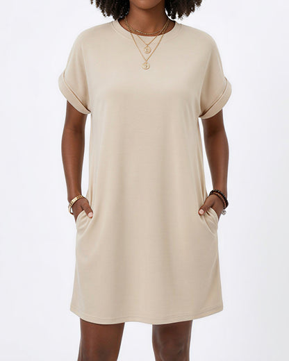 Curvvvy™ Vestido Camisero Maxi Vintage de Ante Sintético con Ribete de Encaje
