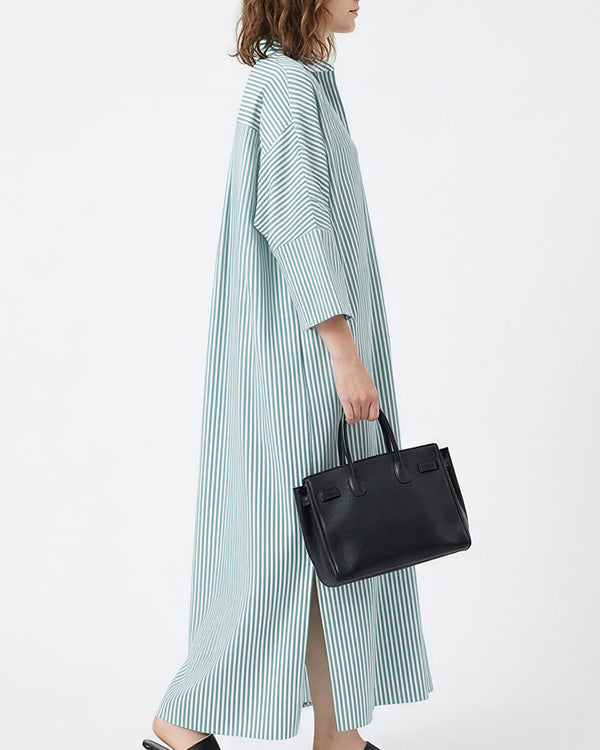 Curvvvy™ Ärmelloses Maxikleid aus PU-Leder mit Gürtel