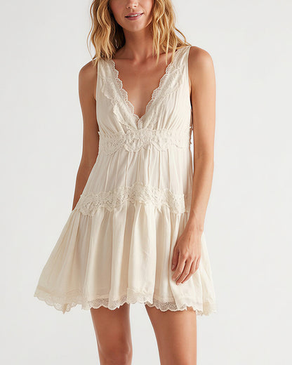 Curvvvy™ Romantic Lace Trim Babydoll Dress