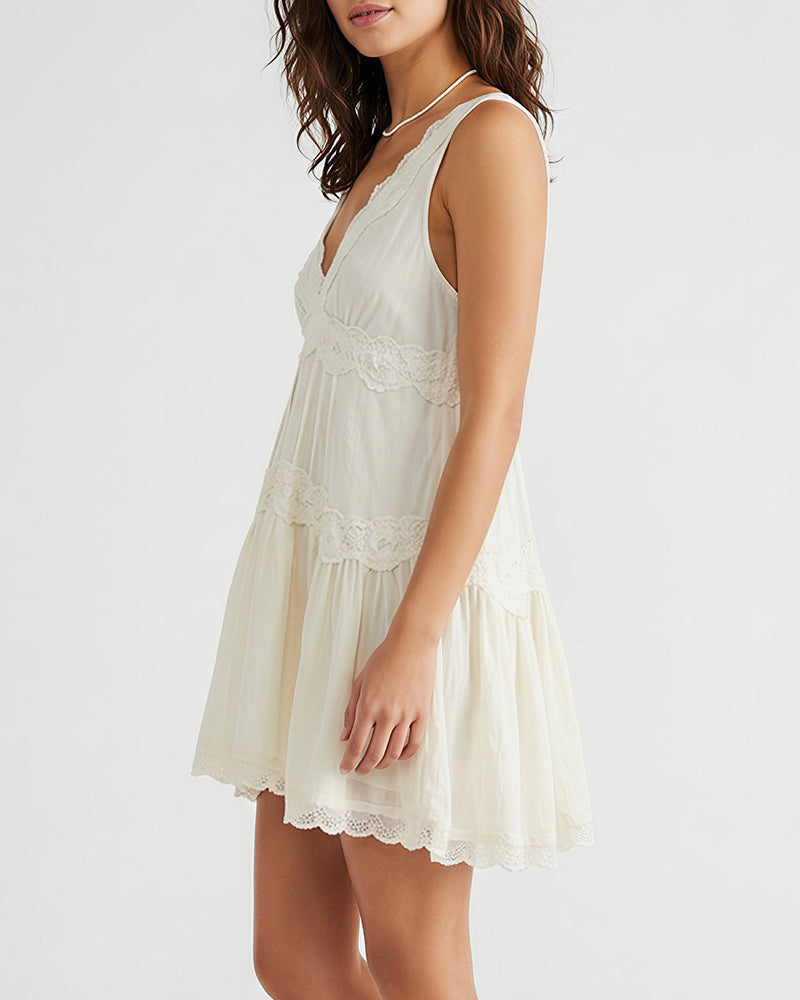 Curvvvy™ Romantic Lace Trim Babydoll Dress