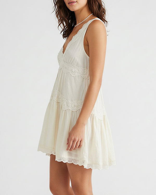 Curvvvy™ Romantic Lace Trim Babydoll Dress