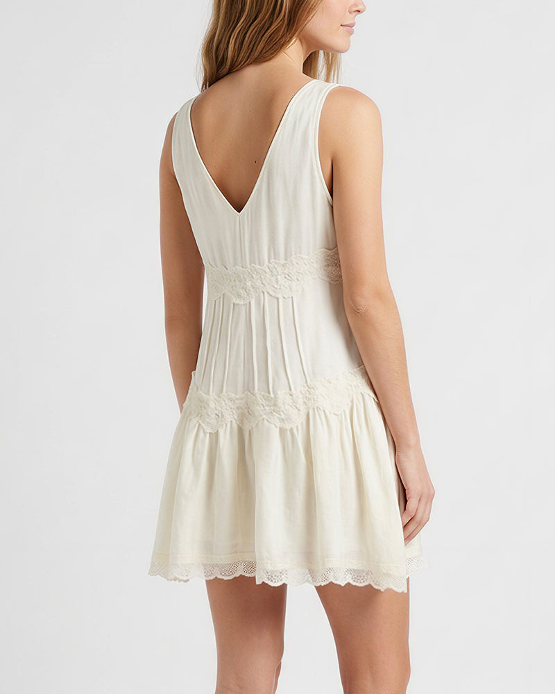 Curvvvy™ Romantic Lace Trim Babydoll Dress