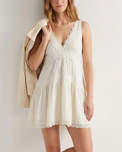 Curvvvy™ Romantic Lace Trim Babydoll Dress