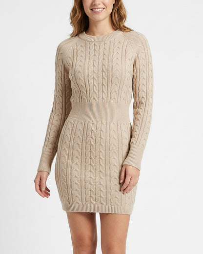 Curvvvy™ Cable Knit Bodycon Sweater Dress