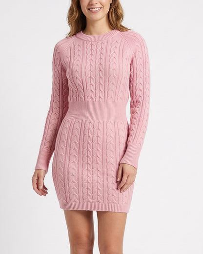 Curvvvy™ Cable Knit Bodycon Sweater Dress