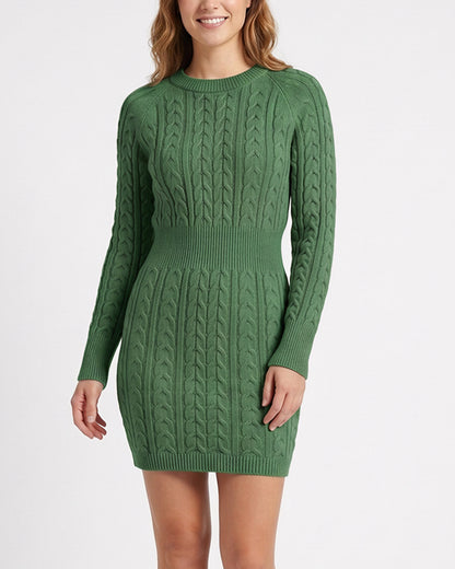 Curvvvy™ Cable Knit Bodycon Sweater Dress