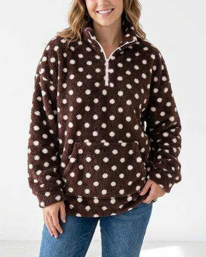 Curvvvy™ Plush Teddy Fleece Quarter-Zip Jacket