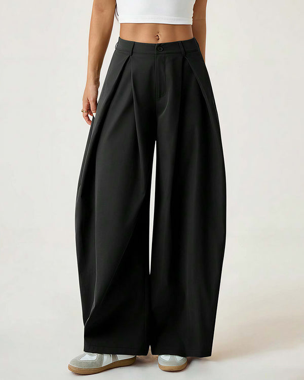 Curvvvy™ Pleated Wide-Leg Trousers with Liquid Drape