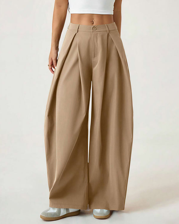 Curvvvy™ Pleated Wide-Leg Trousers with Liquid Drape