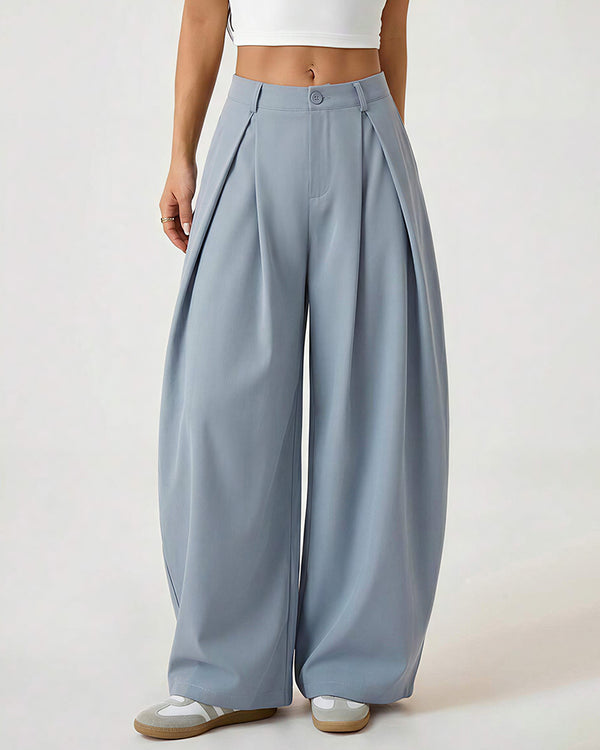 Curvvvy™ Pleated Wide-Leg Trousers with Liquid Drape