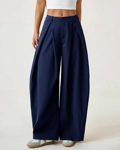 Curvvvy™ Pleated Wide-Leg Trousers with Liquid Drape