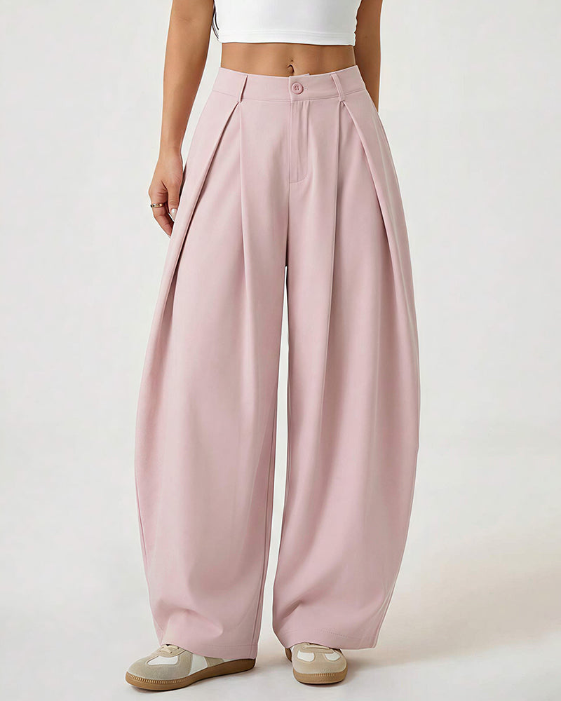 Curvvvy™ Pleated Wide-Leg Trousers with Liquid Drape