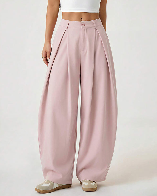 Curvvvy™ Pleated Wide-Leg Trousers with Liquid Drape