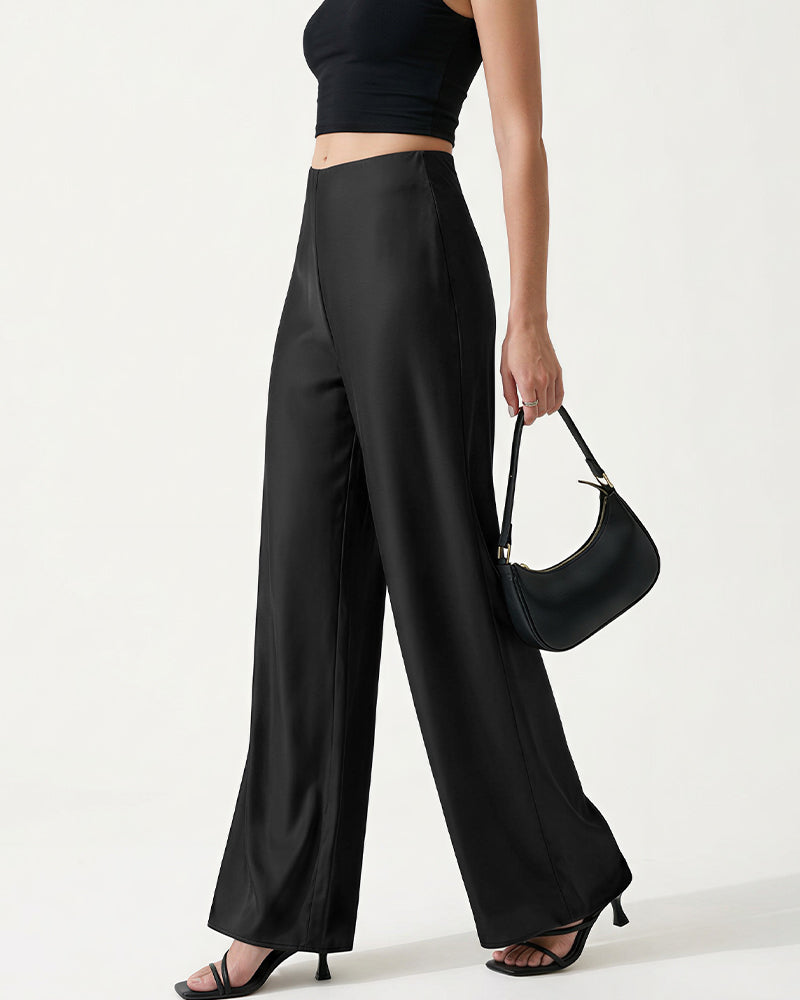 Curvvvy™ Luftige Baumwoll-Leinen-Hose mit weitem Bein und Smok-Bund